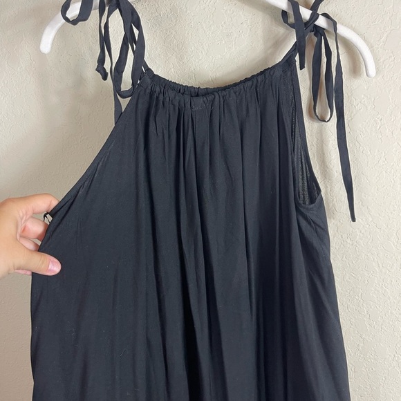 By Anthropologie Embroidered Halter Maxi Dress in Black Size XS - Picture 10 of 10